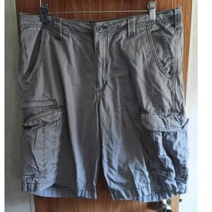 Lee Dungarees Gray Cargo Shorts Mens 34 Cotton Workwear Utility Outdoor Casual
